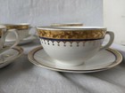 MTK Tohki Japan Porcelain Blue China Plate Gold Trim Set of 6 teacups saucers — photo 5