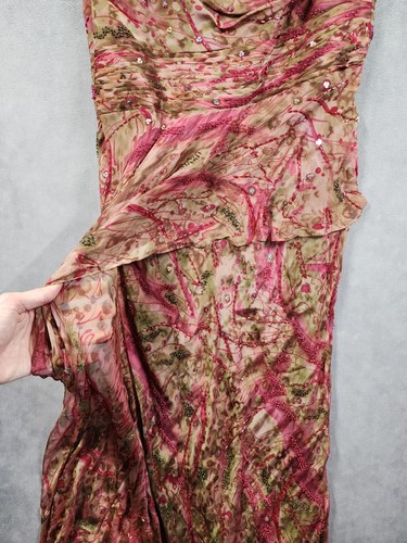 Victoria Royal Maxi Dress Size 12 100% Silk Beaded Sequin Lined Whimsigoth Fairy - Picture 6 of 16