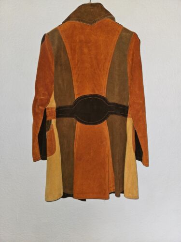 Vintage Gassy Jack Patchwork Suede Jacket Small Brown Orange Coat 70s Vancouver - Picture 8 of 14