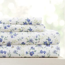 3 Piece Twin Sheets Light Blue Floral - Sleep Ever with These Ultra-Soft & Co...