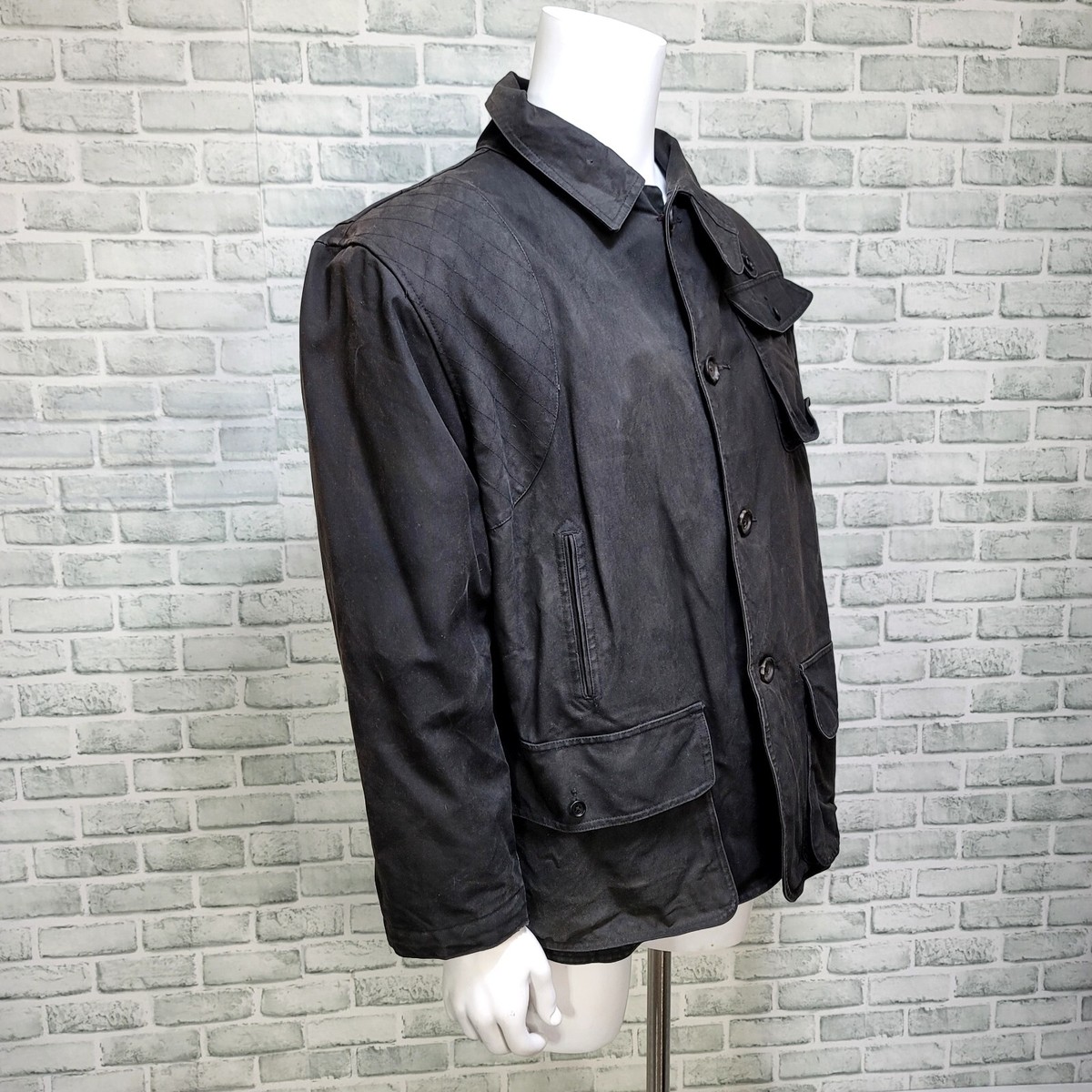 Vintage 90s Polo Ralph Lauren Mens XL Black Waxed Denim SW Wool