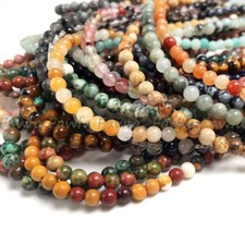 Fashion Jewelry 4mm Natural Multicolor Gemstone Jade Round Beads Necklace 16-30"
