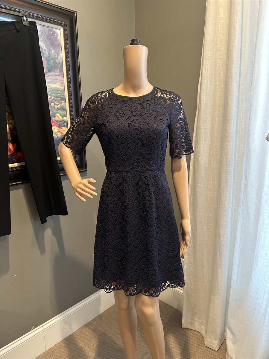 Madewell Womens Dress Lace Magnolia Navy Blue Sheath Size 0