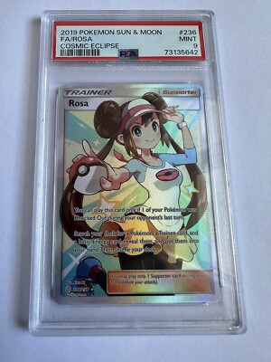 Rosa 236/236 PSA 9 Cosmic Eclipse Full Art Trainer Pokemon