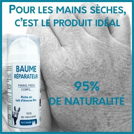 Baume réparateur au lait d'ânesse 75 ml crème hydratante peaux sensibles