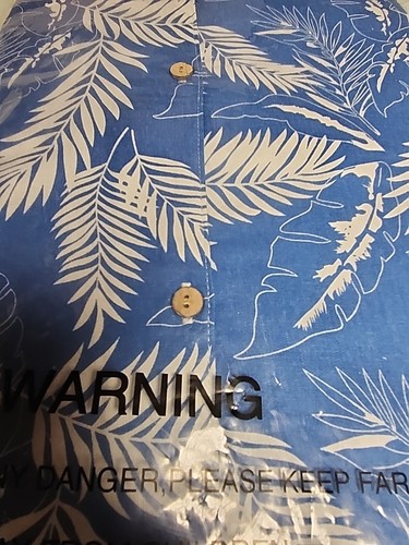 Coofandy Men's Hawaiian Floral Shirt Cotton Button Down Tropical Blue - 第 5/5 張圖片