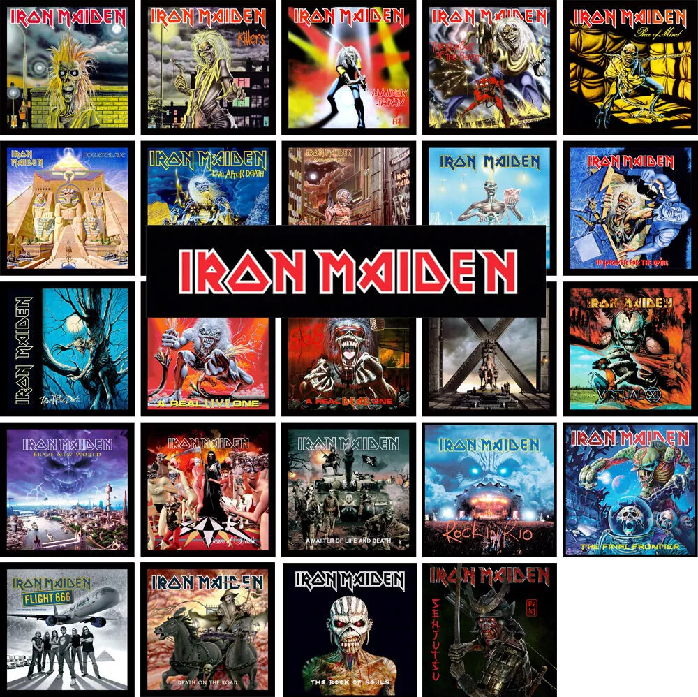 IRON MAIDEN 25 pack of album cover discography magnets lot (metallica kiss  ac/dc