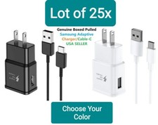 Genuine Samsung Galaxy Adaptive Fast Wall Charger with Type-C Cable Lot of 25x 