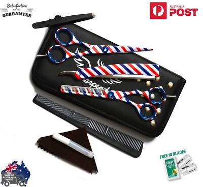 PROFESSIONAL HAIR DRESSING BARBER SALON HAIR CUTTING SCISSORS SHEARS RAZOR SET