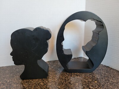 Umbra Loft Puzzle Ceramic Cameo Silhouette Bookends Alan Wisniewski Design 8.5'' 
