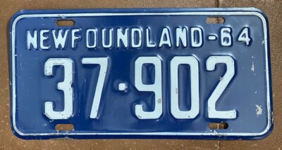 Newfoundland 1964 License Plate # 37-902 | eBay