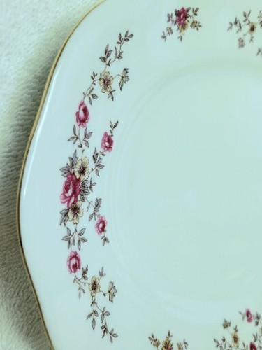 Favolina Karloina Serving Platter Scallop Gold Trim Edge Floral Poland 13 X 9.5" - Picture 3 of 9