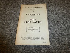 Caterpillar Cat MD7 Capa de Tubería Pluma sobre Orugas Propietario Operador Manual de Mantenimiento