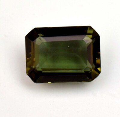 Natural Mozambique Green Tourmaline 12.20 Ct Emerald Cut Loose Gemstone TREATED