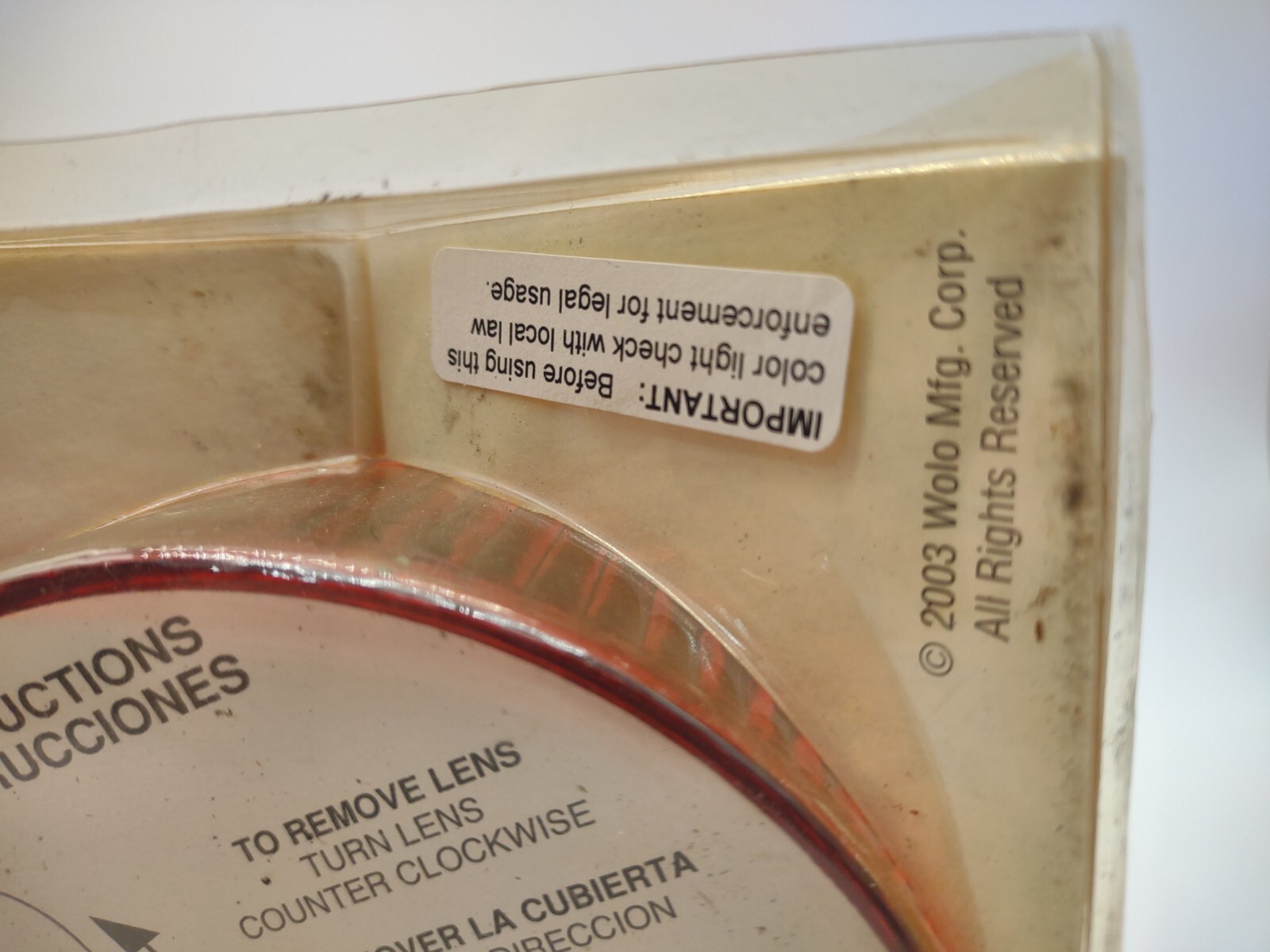 WOLO 3100 Beacon Replacement Lens Kit Magnet Blue & Red Lens NOS