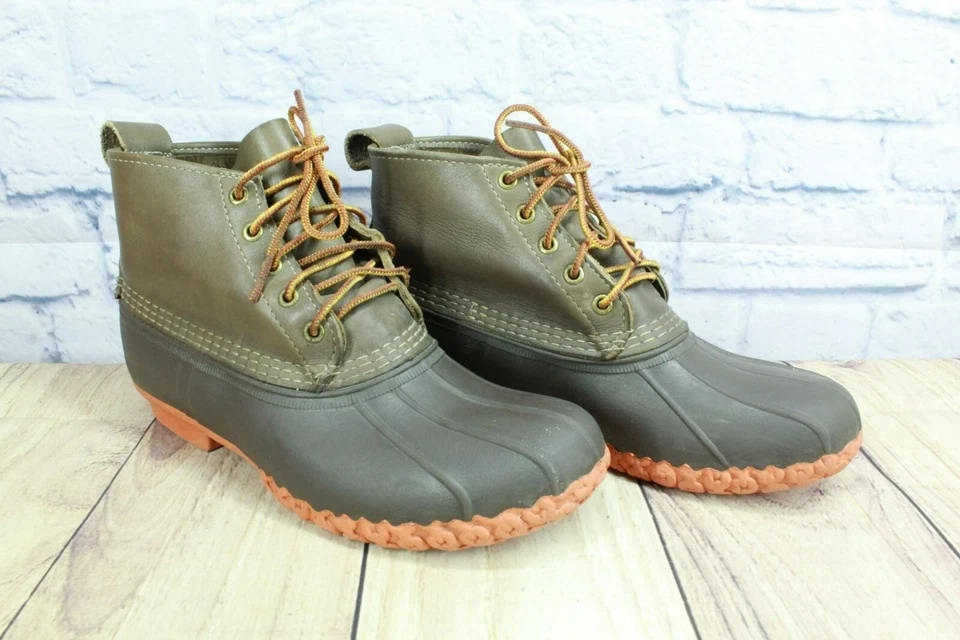 Botas de pato al tobillo con cordones de cuero multicolor LL Bean para mujer talla 10 M Foto 3 de 4