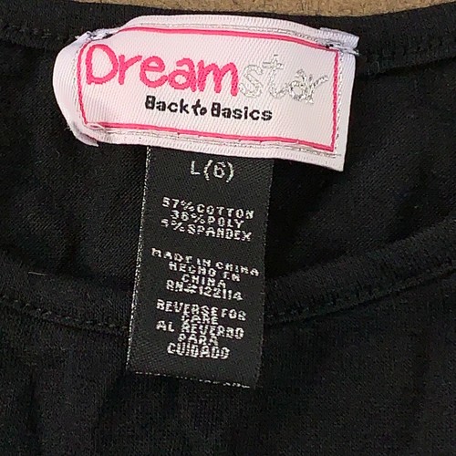 Dream Star Girls Size Large (6) Black Long Sleeve Basic Tee NWT - Picture 2 of 5
