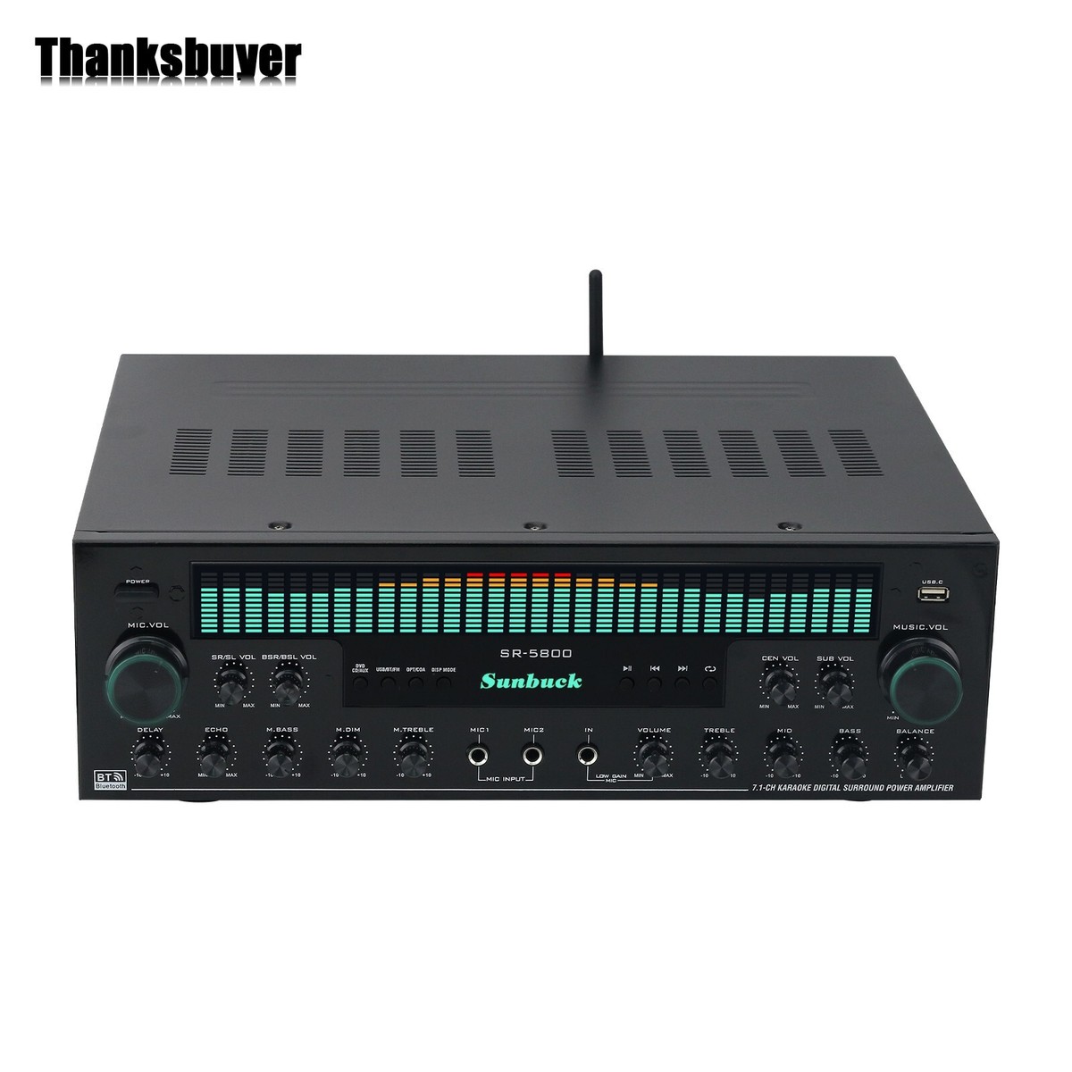SR-5800 1200W 220V 7.1 Ch Amp Bluetooth Karaoke Digital Surround