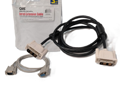 Lot of 2: Computer Cable Connectors: QVS RS232 DB9/ BST-REV2-2015 + AMW E101344