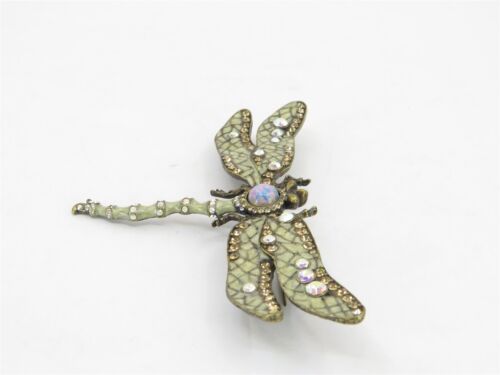 Joan Rivers Dragonfly XV Classic Collection Enamel Faux Opal & Crystals Brooch - Picture 4 of 9