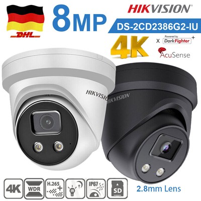 Hikvision DS-2CD2386G2-IU 8MP 4K PoE DarkFighter H.265+ AcuSense Network Kamera