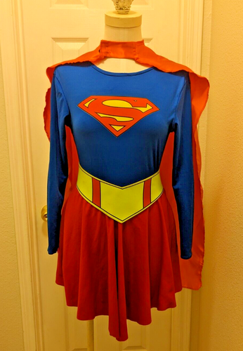 SUPERGIRL Rubies Adult Womens Halloween Costume Outfit Dress Cape - Sz Small