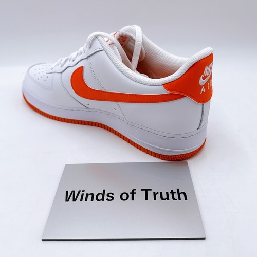 Nike Air Force 1 Low White / White / Safety Orange FJ4146-109 Men's US6-15 - Picture 17 of 24