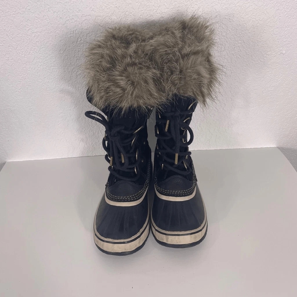 sorel leather lace up fur top waterproof winter boots