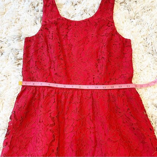 NWTs LOFT Outlet | Red Sleeveless Lace Mini Dress Size 4P - Picture 10 of 11