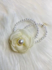 Hair Bands Ivory Camellia Flower Elastic Rope Ring Handmade Head Accessories