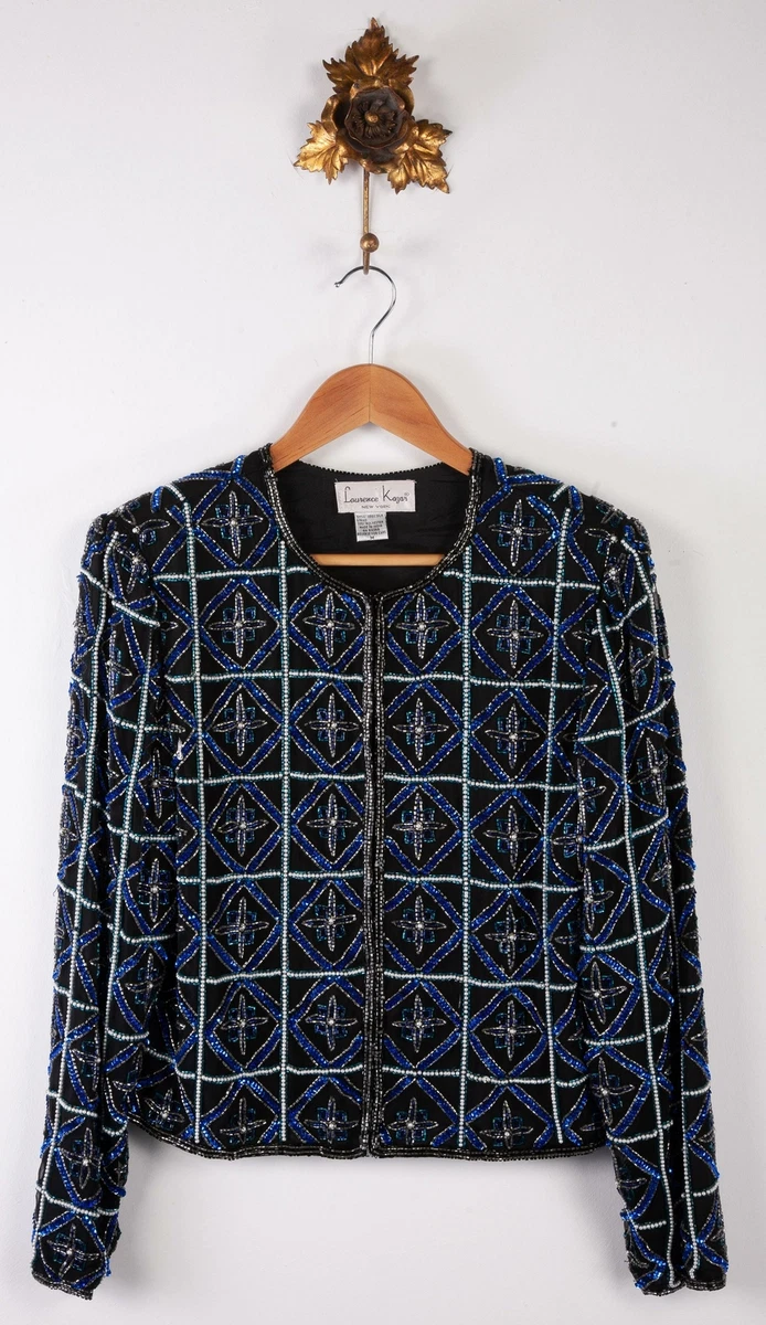 Black beaded jacket top