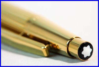 NOS 1980s Gold plated MONTBLANC Ball Point Pen NOBLESSE Clip