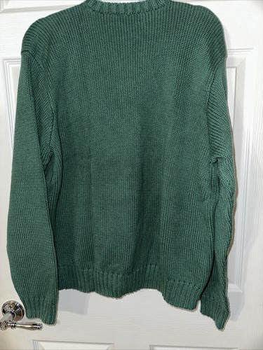 Polo Ralph Lauren Men's XL Green 100% HeavyCotton Knit Crew Pullover Sweater - Picture 3 of 11