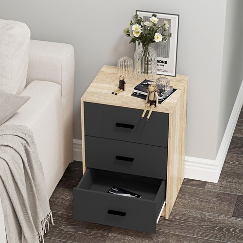 3 Drawer Wooden Bedroom Bedside Cabinet Furniture Storage Nightstand Side Table - Picture 42 of 130