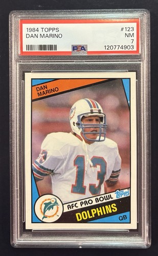 1984 Topps Dan Marino ROOKIE PSA 7 #123 Miami Dolphins CENTERED AND CLEAN SLAB