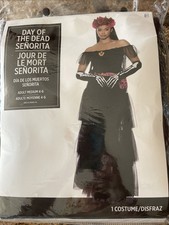 DAY OF THE DEAD SENORITA COSTUME ADULT Medium 4-6 New