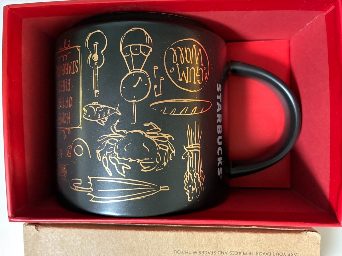 Starbucks coffee Cup Mug PIKE PLACE MARKET Been There Black Gold