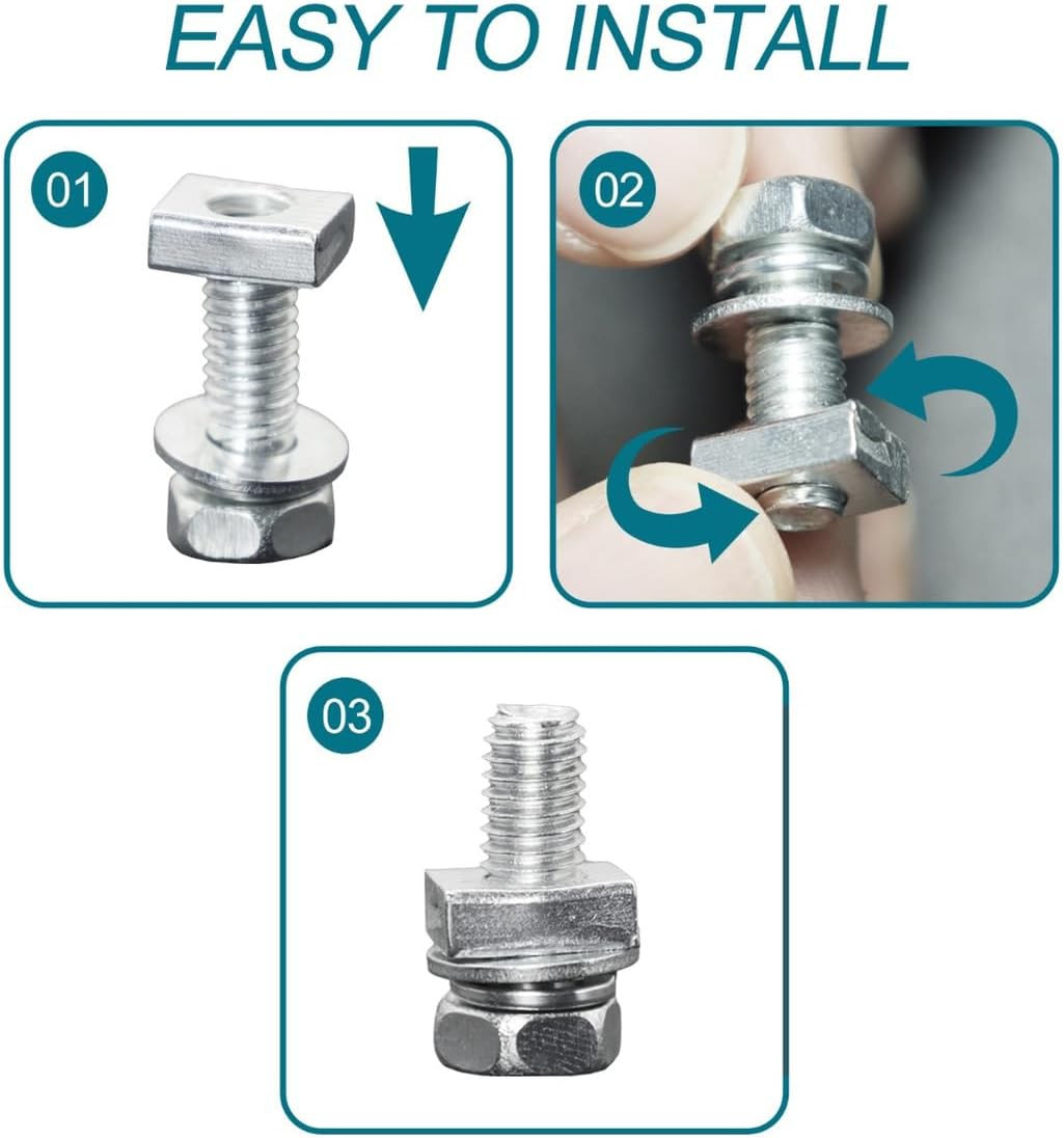 6 PCS Bolts and Nuts Kit, Motorcycle Battery Bolts and Nuts, M6X16Mm Motorcycle