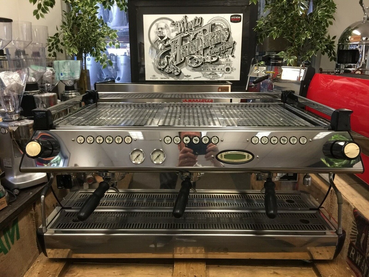 LA MARZOCCO GB5 3 GROUP CHROME ESPRESSO COFFEE MACHINE COMMERCIAL