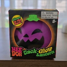 Nee Doh Jack-Glow Lantern Glow-in-the-Dark Squeeze Toy Purple Age 3