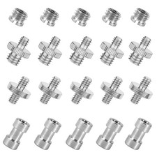 20 PCS Threaded Screw Adapter Set, 1/4, 3/8 Converter, Stainless Steel, Camera
