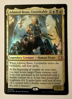 #ad Admiral Brass Unsinkable 1 M Foil LCC MTG NM $1.60