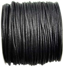 Black Waxed Cotton Cord Rope 2mm 100 Meters Bulk Spool for Jewelry Making Crafts