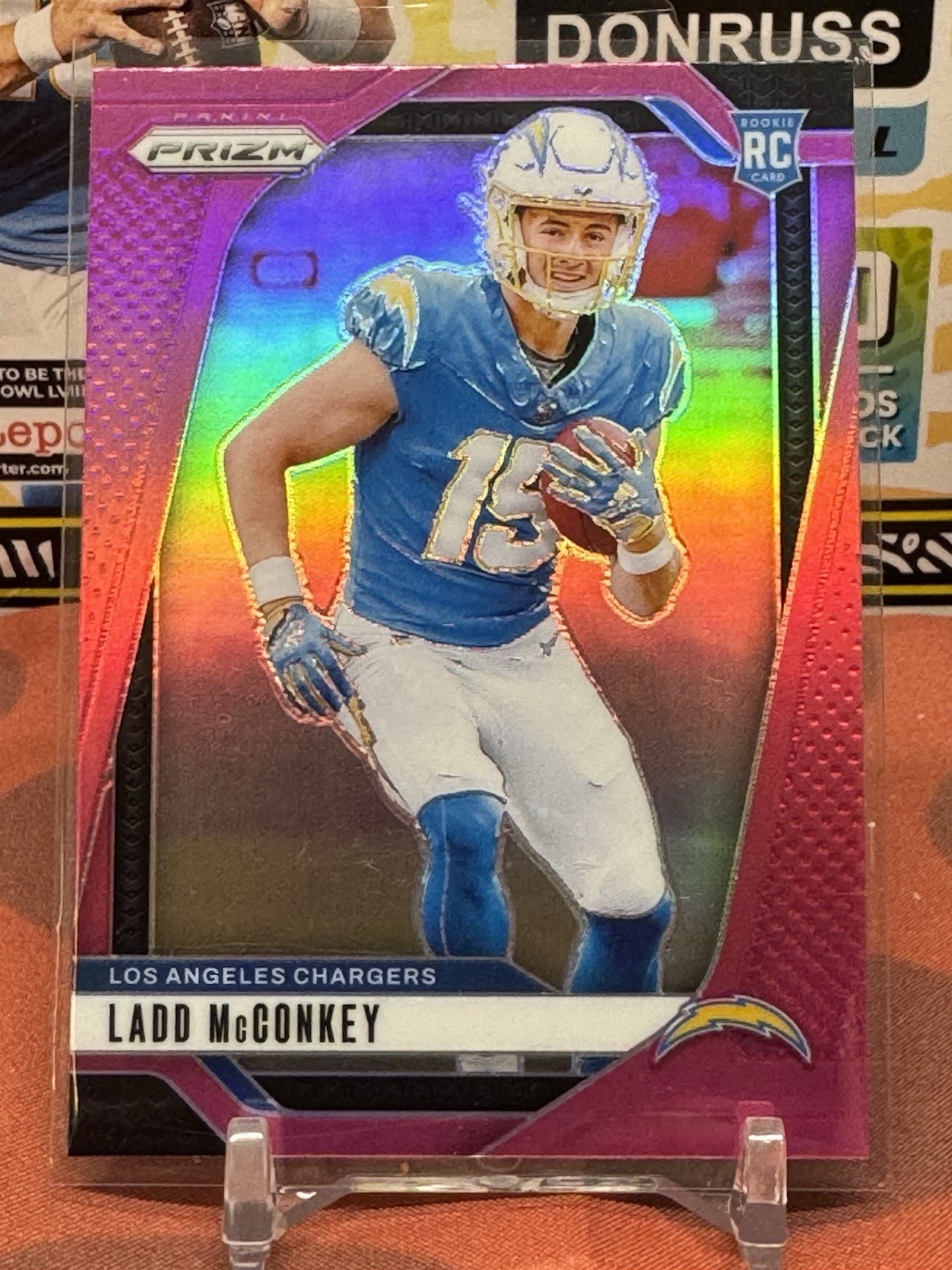 2024 Panini Prizm Prizms Pink #365 Ladd McConkey RC ROOKIE CHARGERS