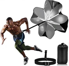 Running Speed Training, 56 inch Drills Resistance Parachute Black 