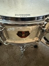 Lyra Percussion Vintage 14x6 Snare Drum Made Japan Aged marine pearl Wrap Remo 