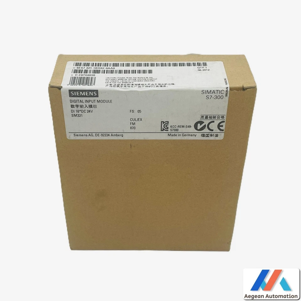 Siemens 6es7321-1bh02-0aa0 Simatic S7 Entrée Numérique Sm321