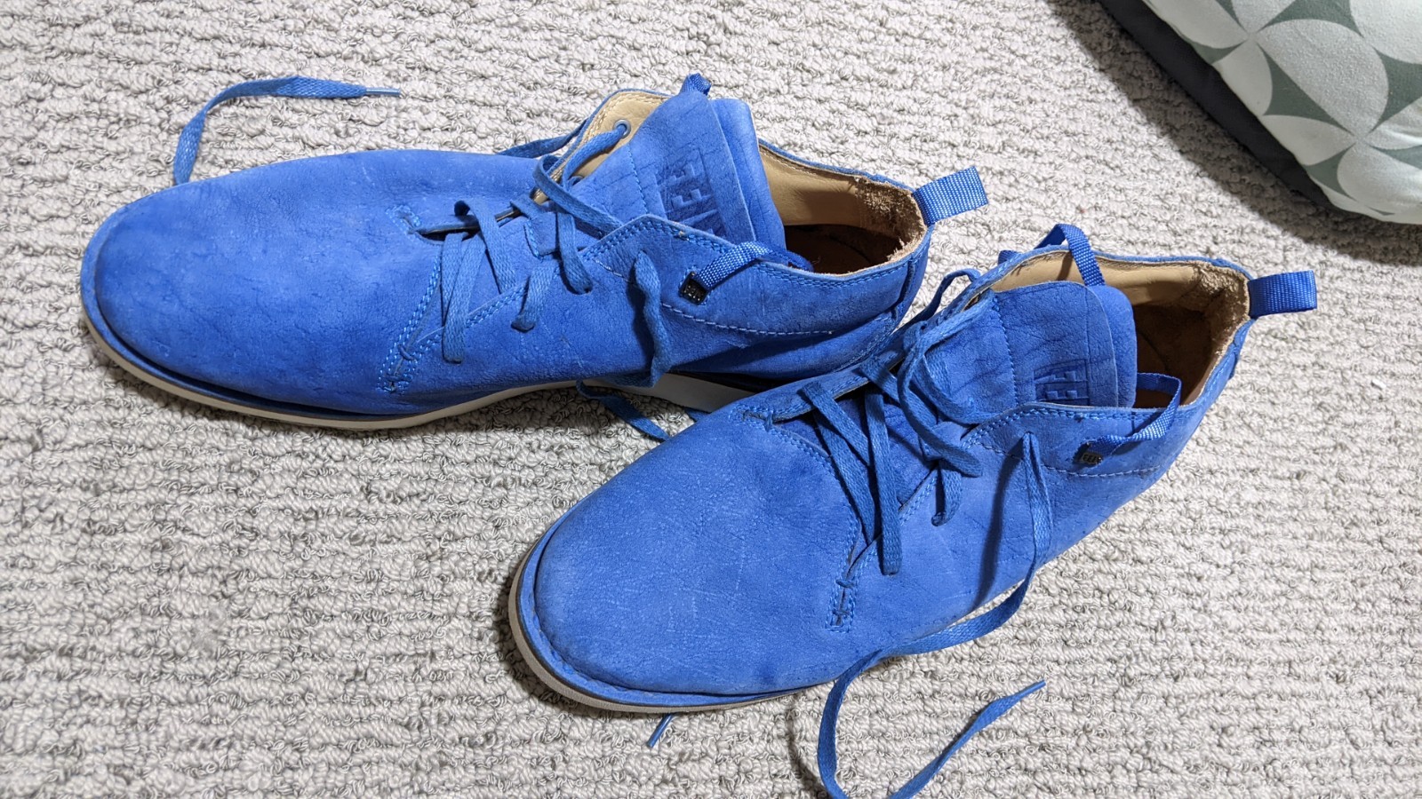 RARE FEIT c2010 Chukka Boots Mens 13 Blue Nubuck Leather Handmade NICE