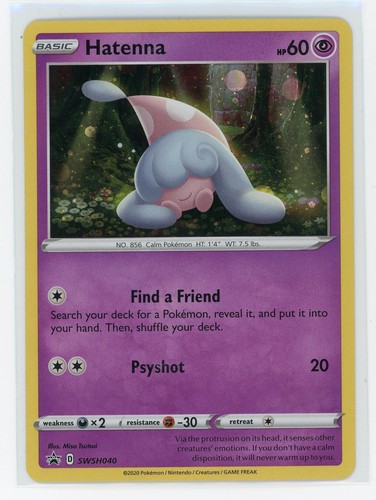 Pokemon TCG - Hatenna SWSH40 - Sword & Shield Promos - Holo Black Star