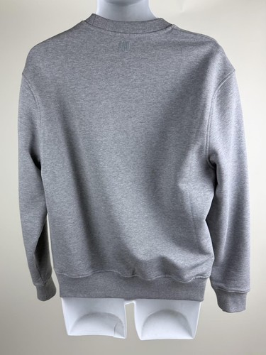Herren Ami Alexander Mattiusi grau Herz Logo bestickt Crew Sweatshirt Größe S - Bild 5 von 6